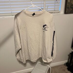 Vintage Nike Team Huskies Long Sleeve Shirt 90s Y2K White College Tee Size XL